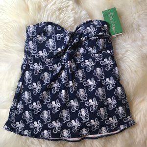 Lilly Pulitzer Caye Tankini Top navy white octopus